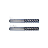 Square GMH57,  Corner Radius GMH59,  Carbide, 6 Flute Chip Splitter V7 PLUS A  END MILLS